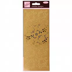 Контурные наклейки "Цветочные уголки", цвет золотой (DoCrafts)