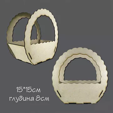 Заготовка из чипборда "Шкатулка Корзинка" (Россия Е)