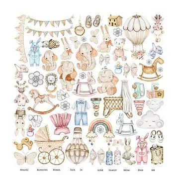 Бумага 30х30 см "Cute baby. Для вырезания" (Alchemy of Art)