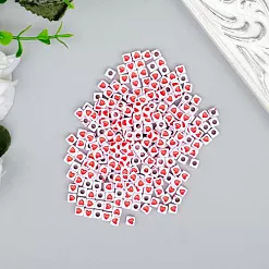 Набор бусин "Кубик. Красное сердечко" (АртУзор)