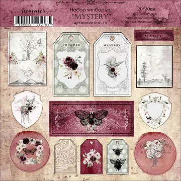 Чипборд цветной 20х20 см "Mystery" (Summer Studio)