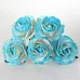 Букет огромных роз "Бирюзовый с белым", 4 см, 5 шт (Craft)