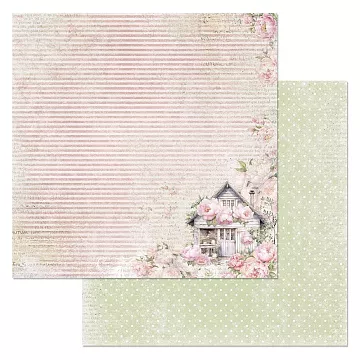 Бумага "Шебби шарм. Домик с пионами" (ScrapMania)