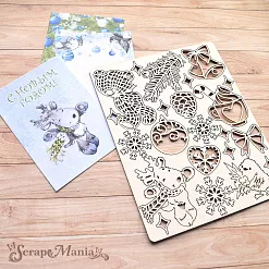 Чипборд "Волшебный снегопад. Медвежонок" (ScrapMania)