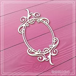 Чипборд "Овальная рамка с завитками 5", 5х9,7 см (СкрапМагия)