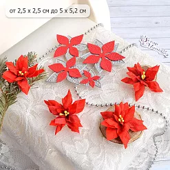 Нож "Пуансеттия с прожилками", 5х5,2 см (ScrapMania) Нож "Пуансеттия с прожилками", 5х5,2 см (ScrapMania)