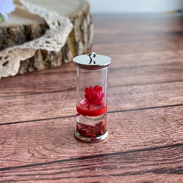 Миниатюра "Колба с красным цветком", 1 шт (Китай)