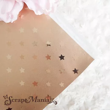 Отрез экокожи 30х69 см "Текстурный. Звезды медные" (Pty Италия)