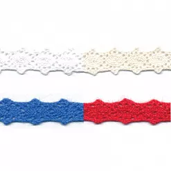 Лента кружевная "Белая" ширина 0,8 см, длина 3 м (Gamma)
