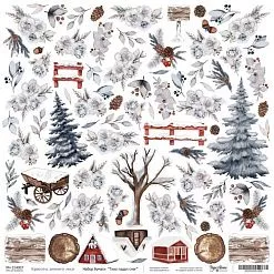 Набор бумаги 30х30 см "Тихо падал снег", 14 листов (PaperHome)