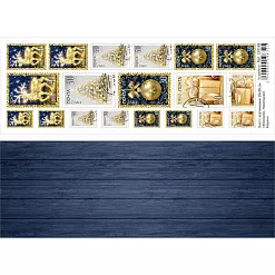 Лист с картинками 10х30 см "Фономикс. Новогодний. Марки" (ScrapMania) Лист с картинками 10х30 см "Фономикс. Новогодний. Марки" (ScrapMania)