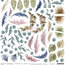 Бумага 30х30 см "Leaves 14. Картинки для вырезания" (CraftO'clock)