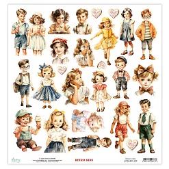 Бумага 30х30 см "Retro Kids. Для вырезания" (Mintay)