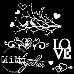 Набор украшений из чипборда "Валентин. Влюбленные" (MiMi Design)