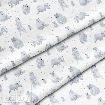 Отрез ткани 79х50 см "Полярные мишки" (Cotton)