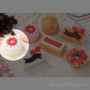 Ластик "Белый круглый торт" (Iwako)