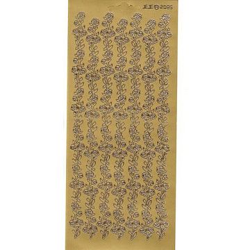 Контурные наклейки "Бордюры с розами 13", лист 10x24,5 см, цвет золотой (JEJE)