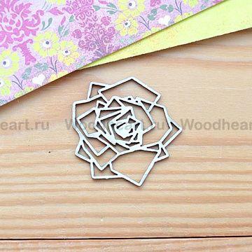 Украшение из чипборда "Роза" (Woodheart)