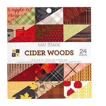 Набор бумаги с фольгированием 15х15 см "Cider Woods", 24 листа (DCWV)