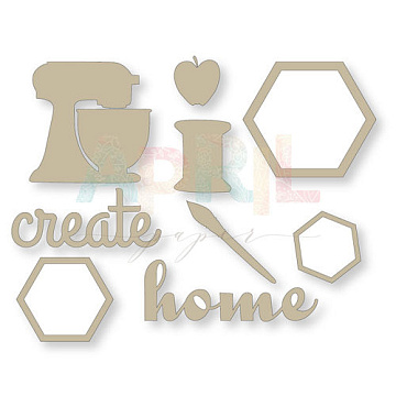 Набор деревянных украшений "Cozy home" (April Paper)